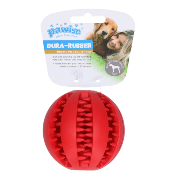 Pawise  Dog rubber ball 7.5cm,red