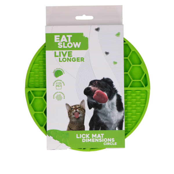 Eat Slow Live Longer Lick Mat Dimensions Circle  Green