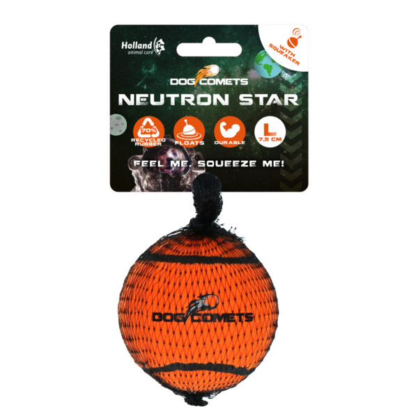 Dog comets Neutron Star Tennisbal met pieper L Oranje 1st