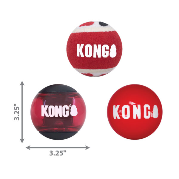 KONG Signature Balls 3-pk Assorted Lg - Imagen 2