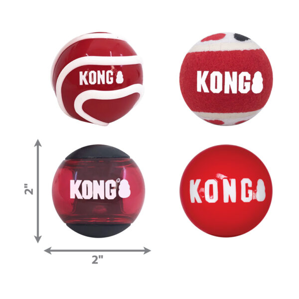 KONG Signature Balls 4-pk Assorted Sm - immagine 2