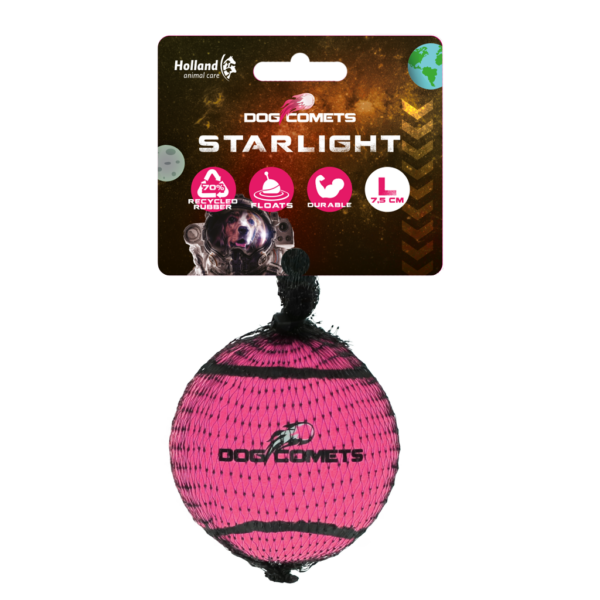 Dog comets Starlight Star Tennisbal  L Roze 1st