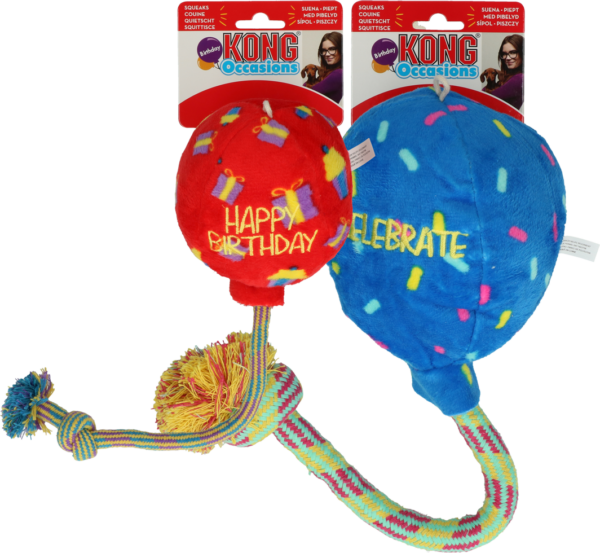 KONG Occasions Birthday Balloon Blue L