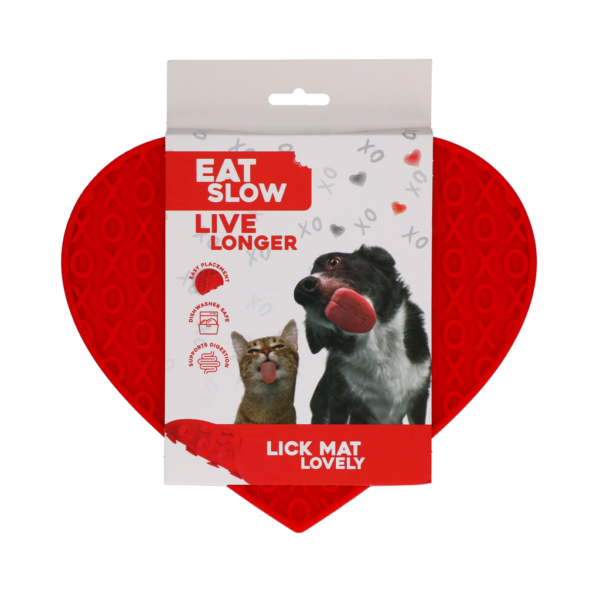 Eat Slow Live Longer Lick Mat Lovely Red