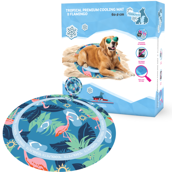 CoolPets Tropical Premium Cooling Mat Flamingo