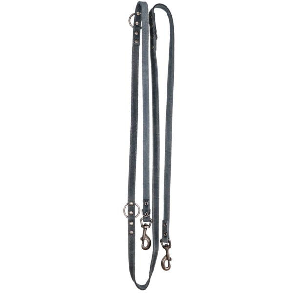 Spotted! Pro Leather Training Leash Grey 2x250cm