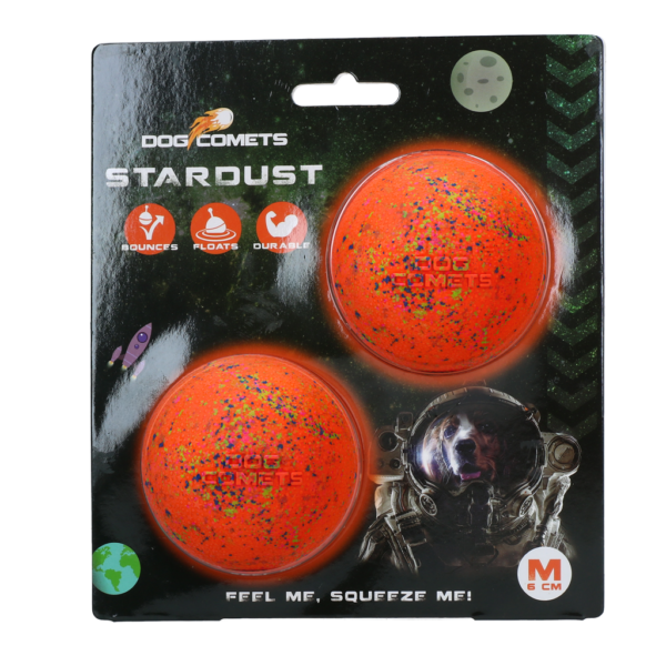 Dog Comets Ball Stardust Orange M 2-pack - immagine 2