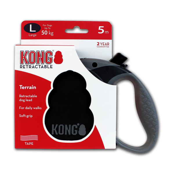 KONG Retractable Leash Terrain Black L (5m/50kg) - immagine 2