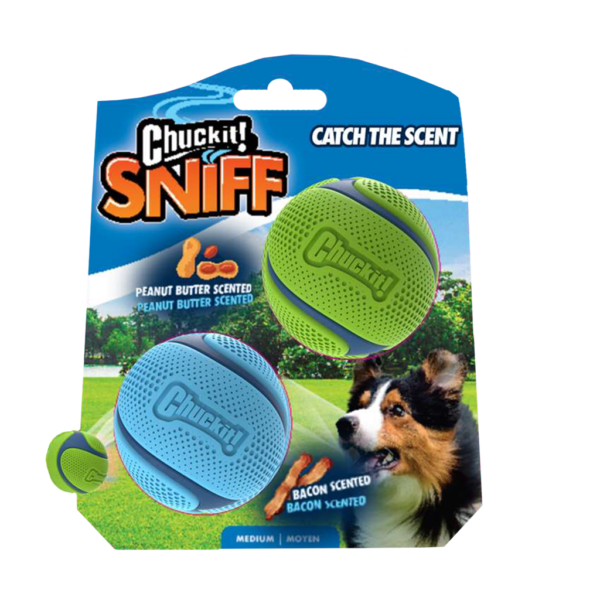 Chuckit Sniff Fetch Ball Duo MD 2-pack