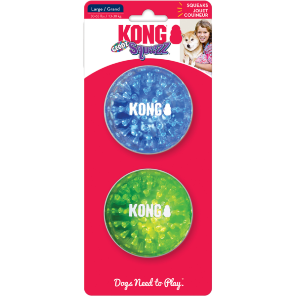 KONG Squeezz® Geodz 2-pk Assorted Lg