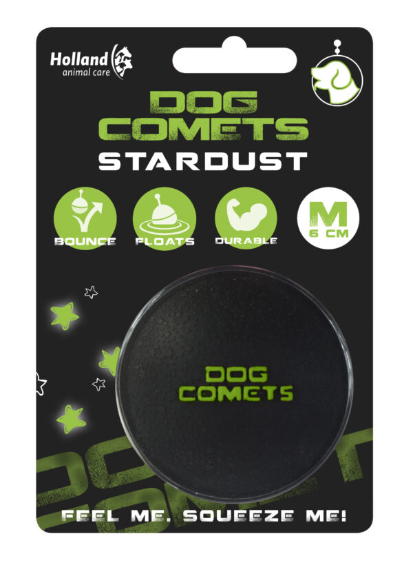 Dog Comets Ball Stardust Black/Green M