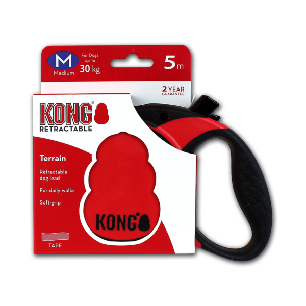 KONG Retractable Leash Terrain Red M (5m/30kg)